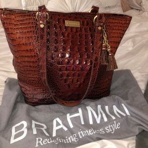 Brahmin croc-embossed Melbourne tassel bag